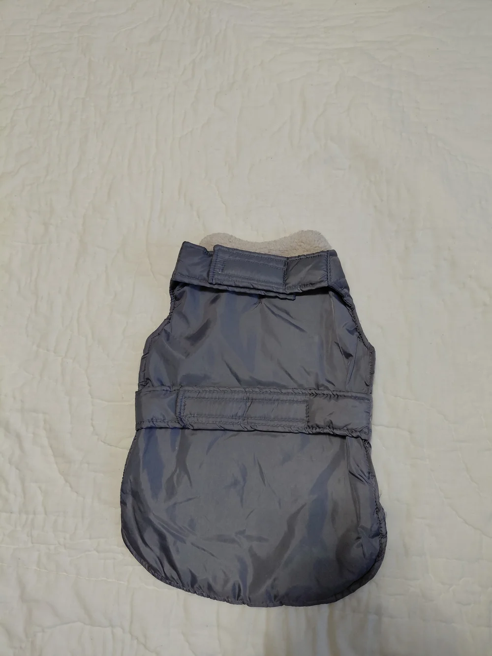 Sherpa-Trim Quilted Dog Vest — Gray